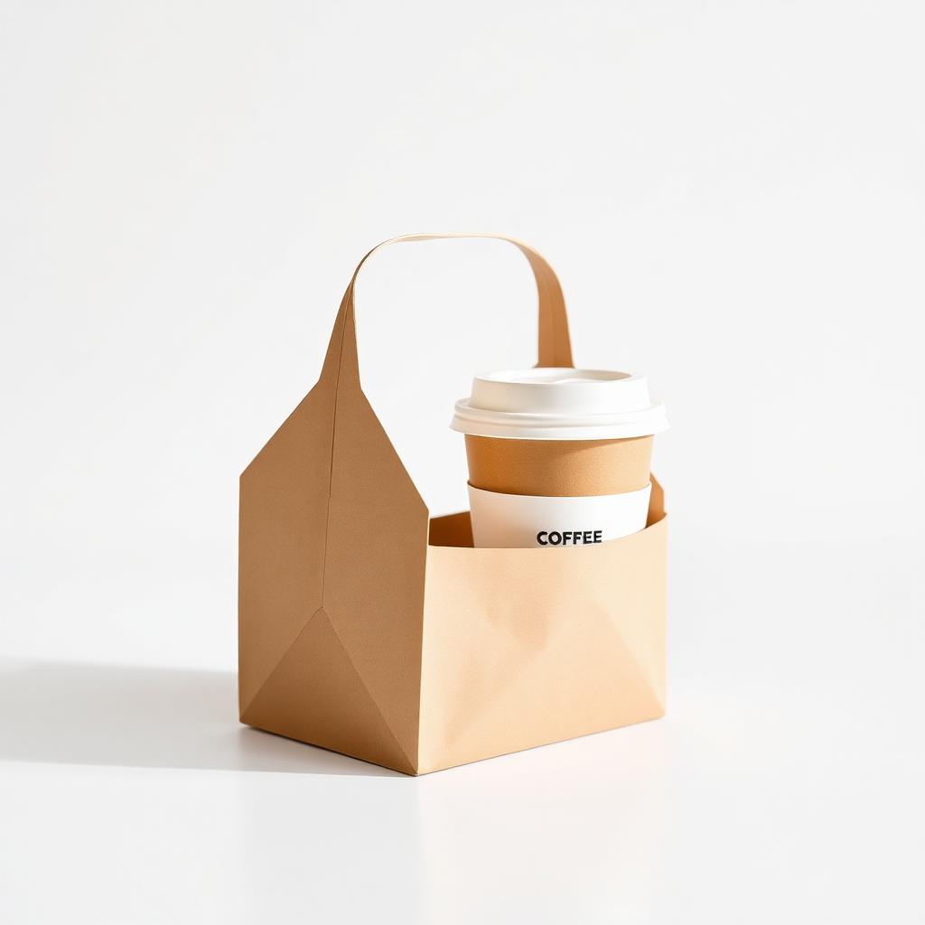 Recyclable Kraft Coffee Cup Carrier
