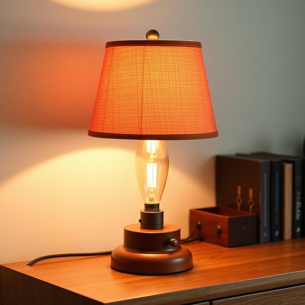 Vintage Retro Fabric Shade Desk Light